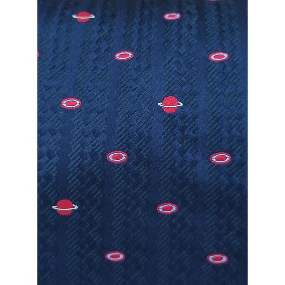 ST DUPONT Blue Geometric Silk Tie HANDMADE ITALY 60"/ 3.8" EC - Picture 4 of 6